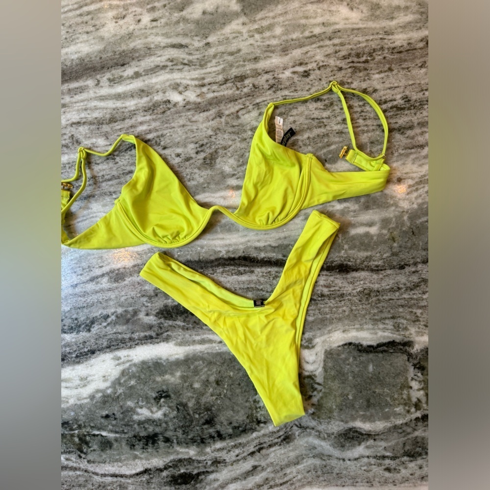 Neon Yellow Bikini Set Large
